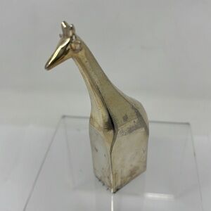 Dansk Gunner Cyren Solid Silverplate Giraffe Paper Weight Made in Japan